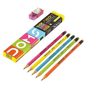 Doms Neon Rubber Tipped Pencil 