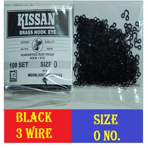 Kissan Hook Black 3 Tar     Size - 0 No. 