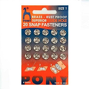 Pony Tich Button Silver -    Size 1