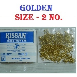 Kissan Brass Hook Golden 2 Wire Size - 2 No.