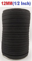 Black Woven Elastic 1/2 Inch (12MM) Premium Boutique Range Heavy Quality