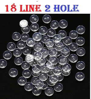 Transparent Shirt Button 18 Line 2 Hole